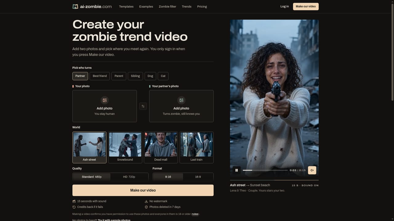 AI Zombie — Upload your two photos