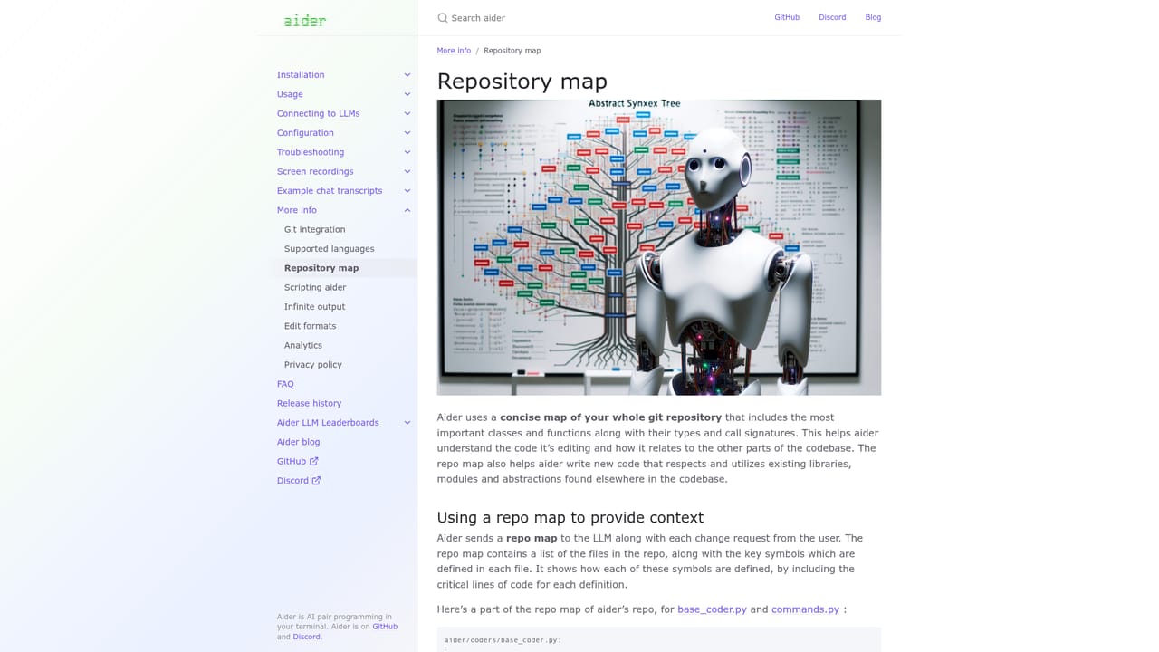 Aider Chat — Move into your project