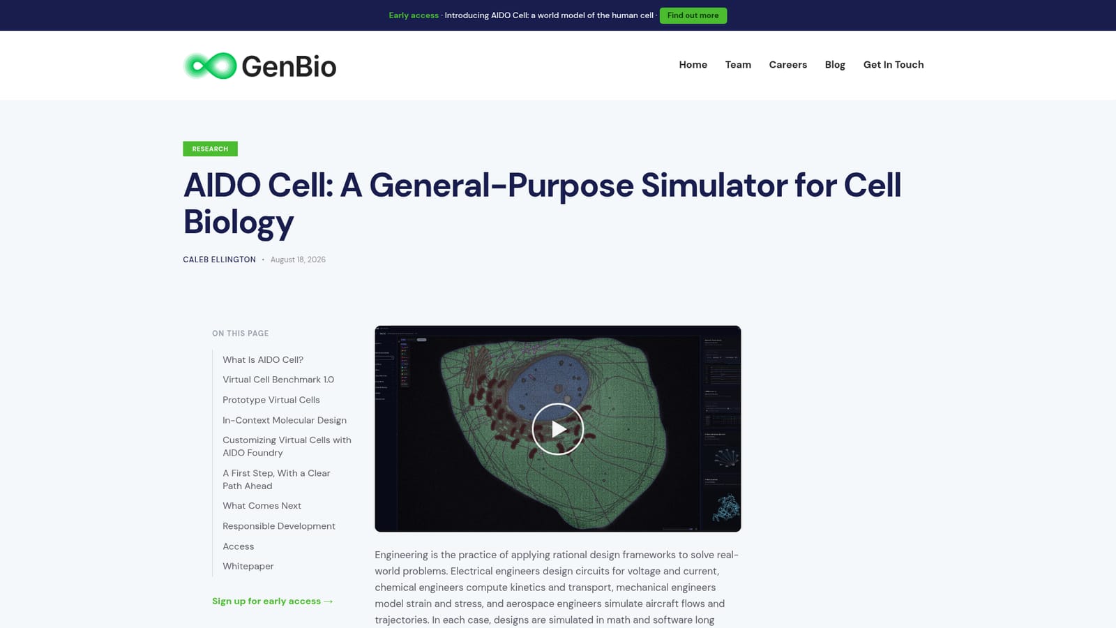 AIDO Cell Simulator by GenBio — Read the AIDO Cell overview