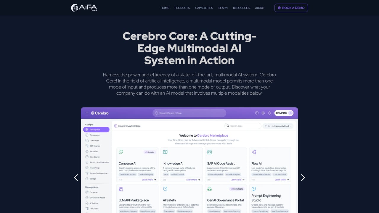 AIFA Labs Cerebro — Pick the models and deployment target
