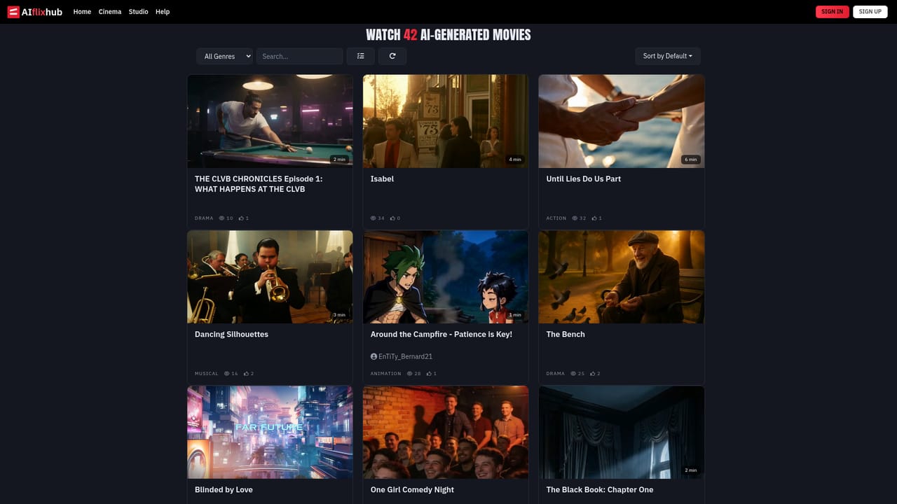 AIflixhub — Watch a few films first