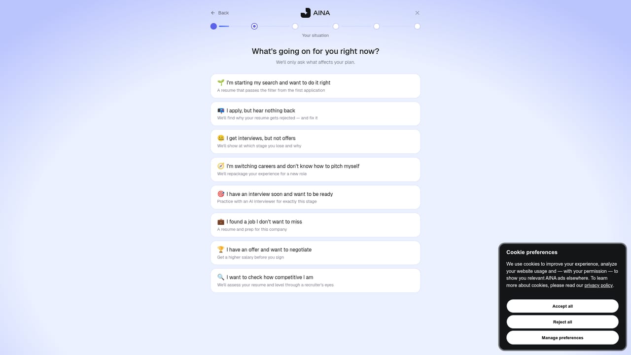 AINA — Take the short onboarding quiz