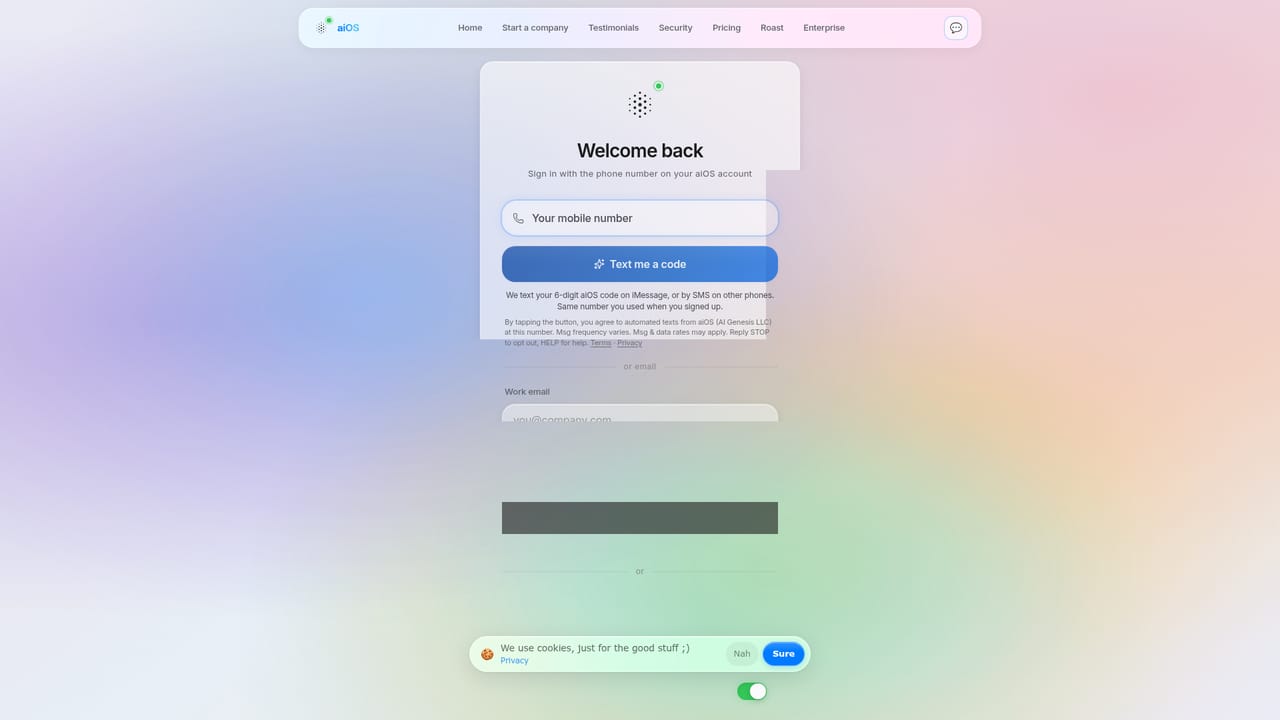 aiOS — Create your account
