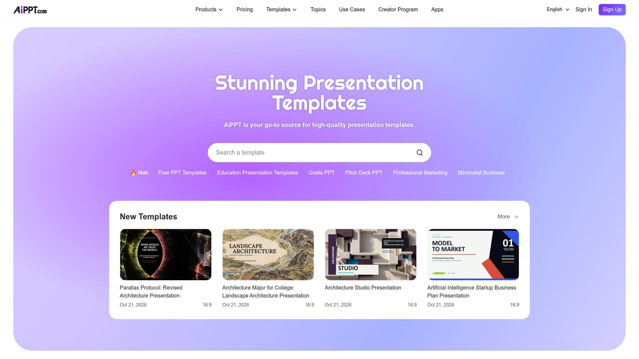 AIPPT — Choose a theme or template