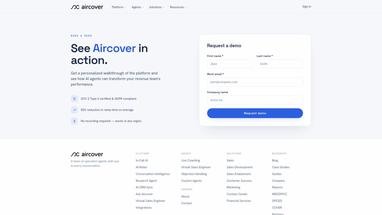 Aircover — Book a demo to scope your use case