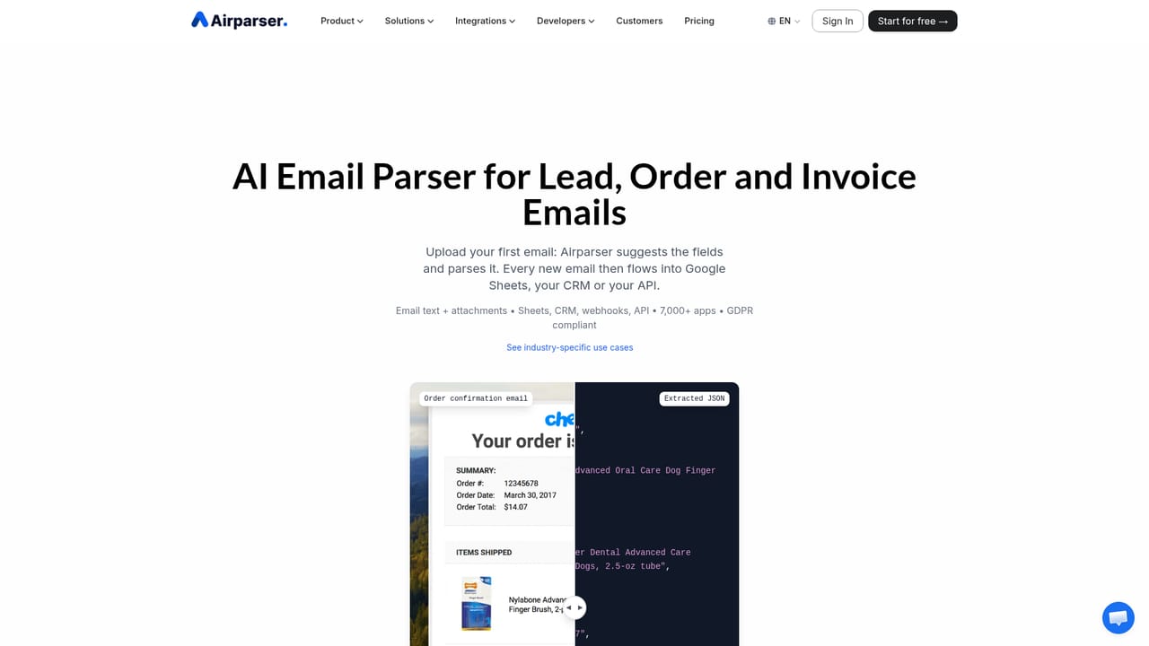 Airparser — Choose how documents arrive