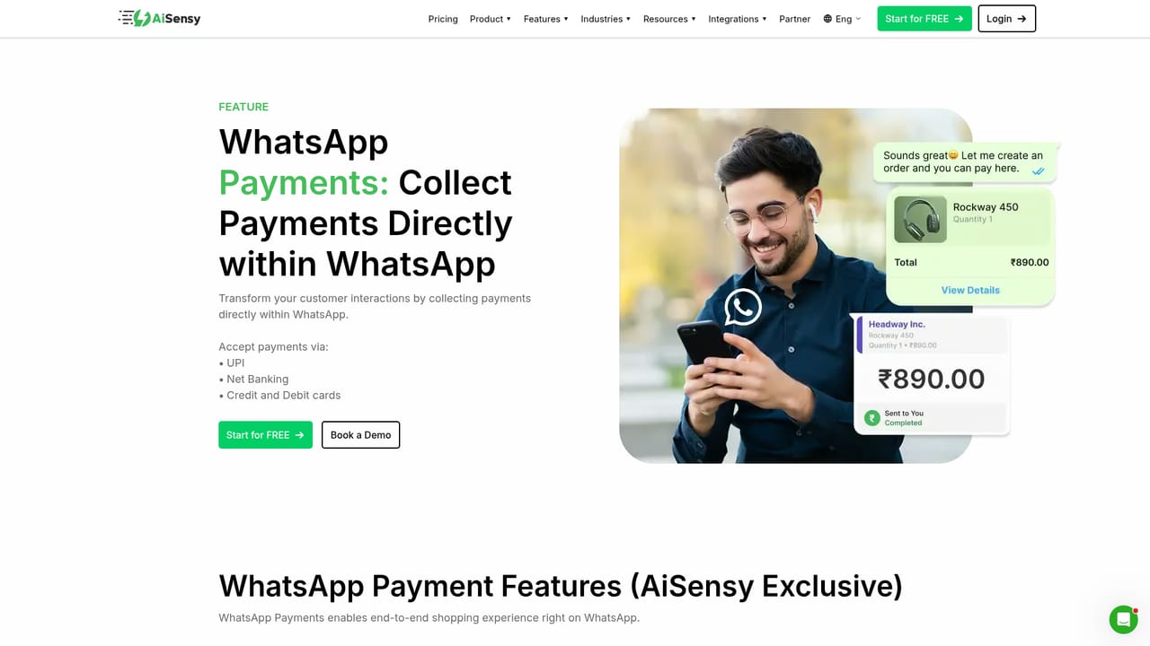 AiSensy — Turn on payments and multi-agent chat