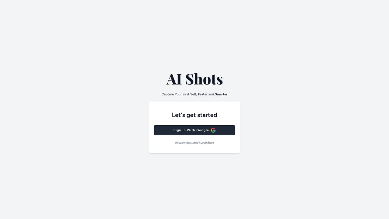 AIShots — Create an account