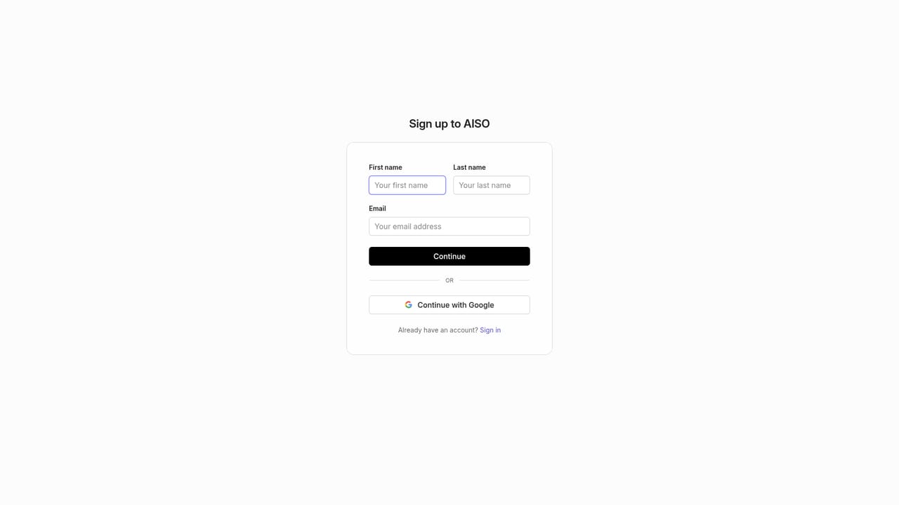Aiso — Start the trial and connect your brand