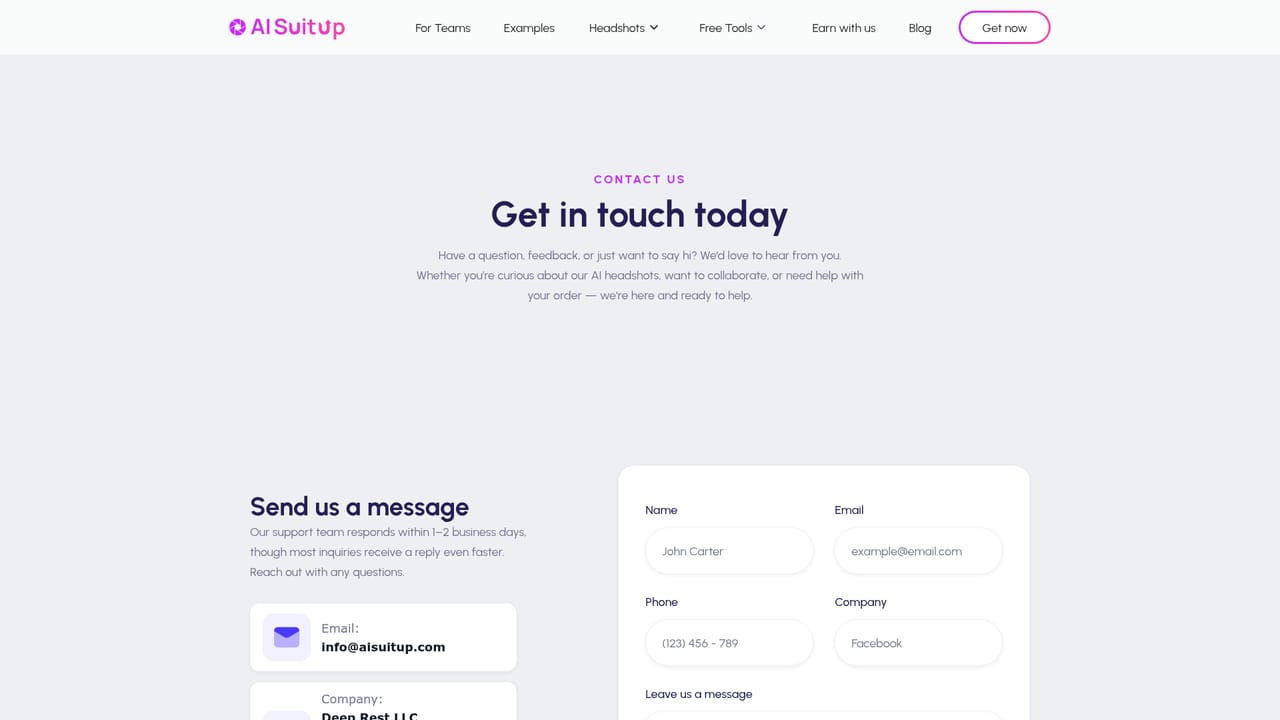 AISuitUP — Contact support with problems