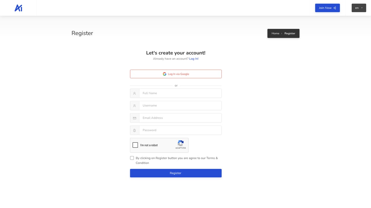 AIwriter — Create a free account