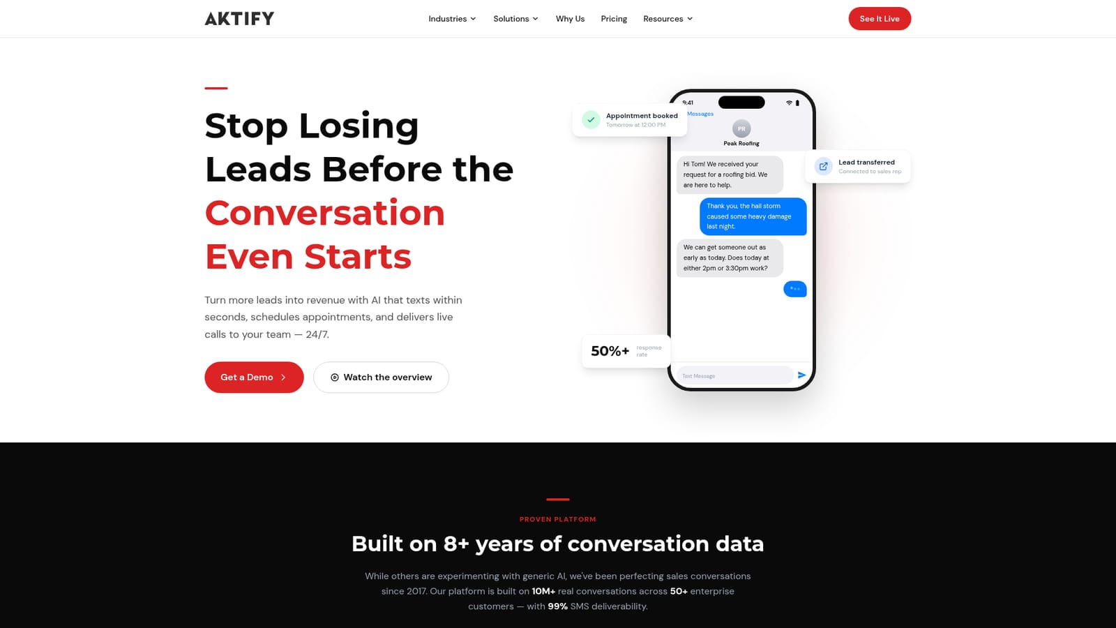 Aktify — Book a demo with your lead volume