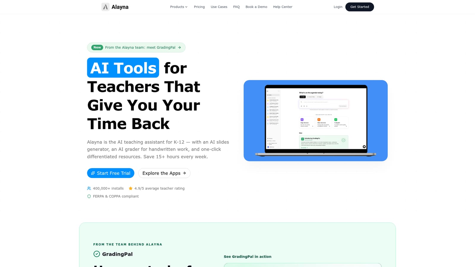 Alayna AI — Start the trial and pick an app