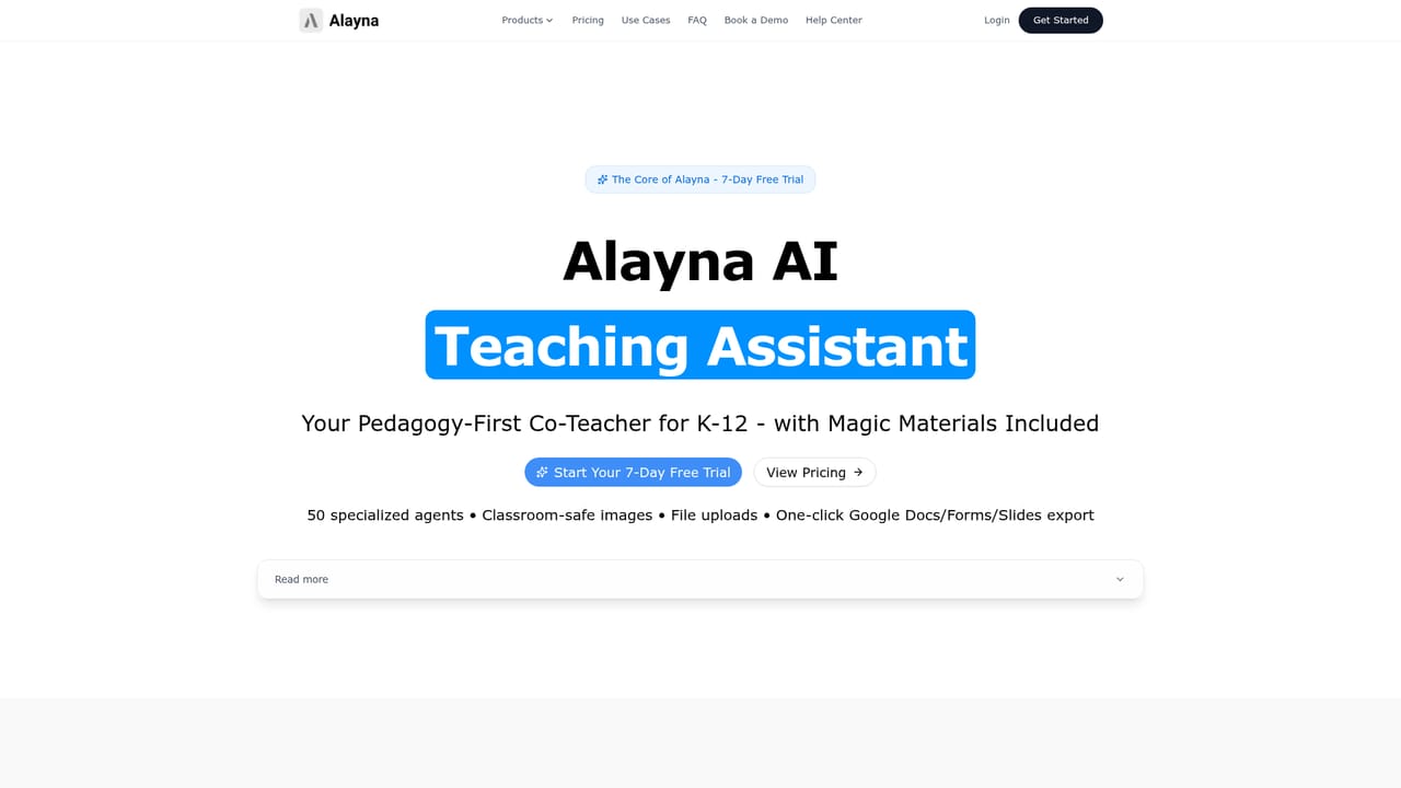 Alayna AI — Plan with a specialized agent