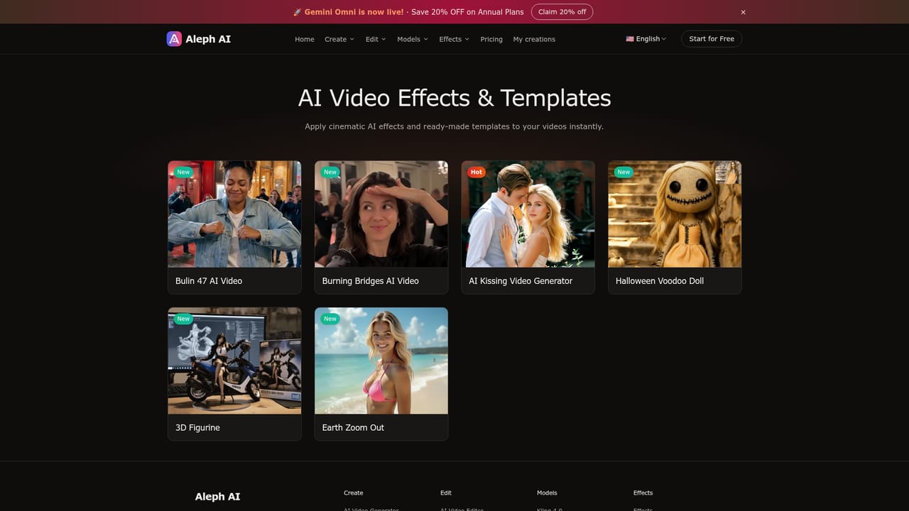 AlephAI.app — Try a one-click effect