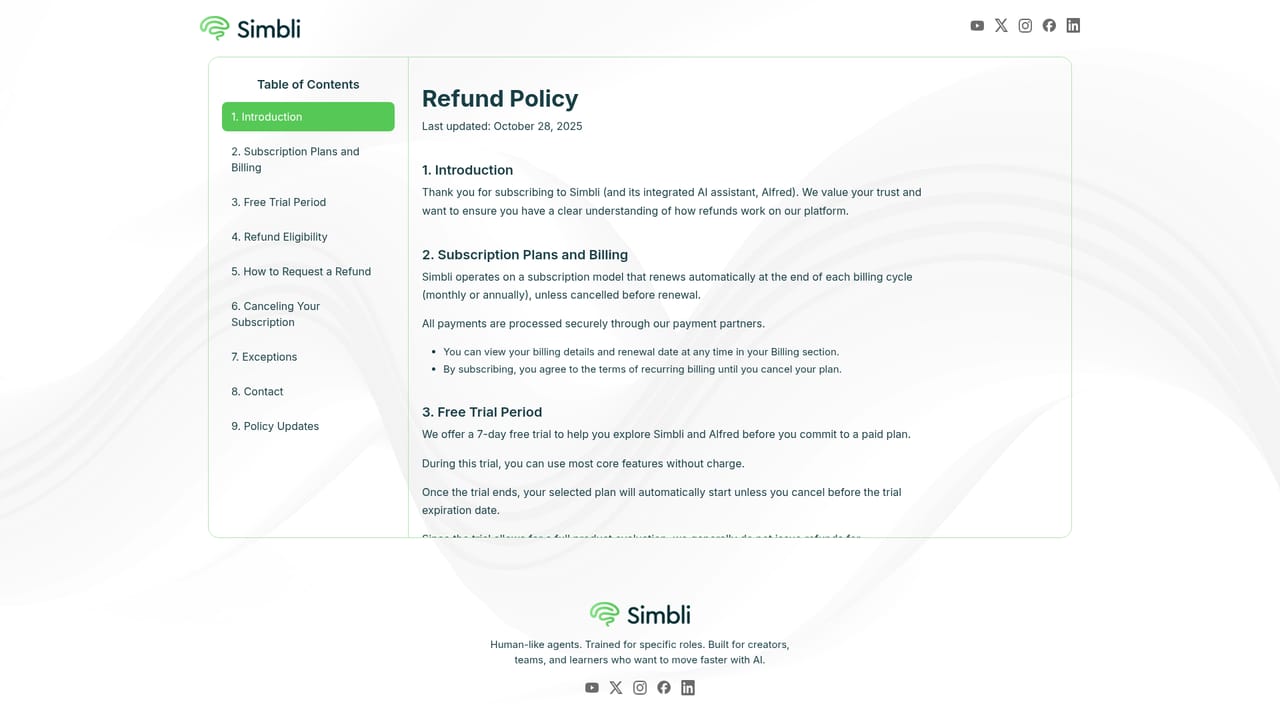Alfred by Simbli.ai — Check billing terms before you rely on the paid tier