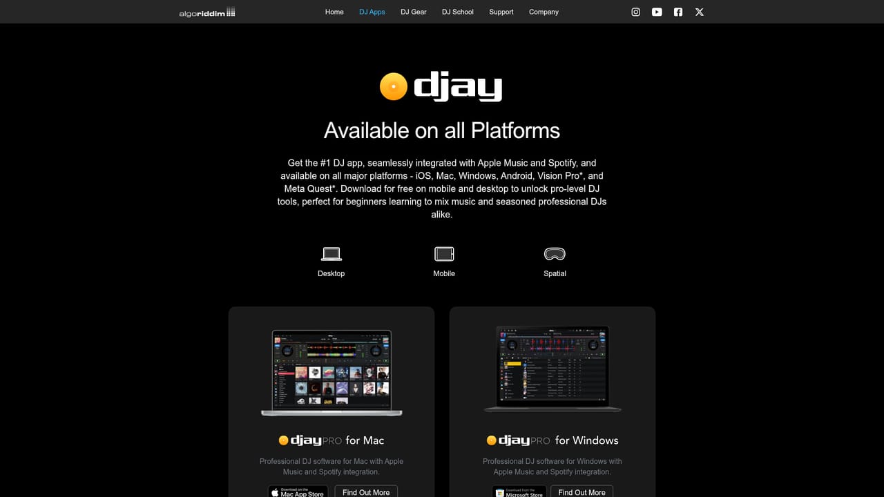 Algoriddim DJ — Pick your platform and install djay