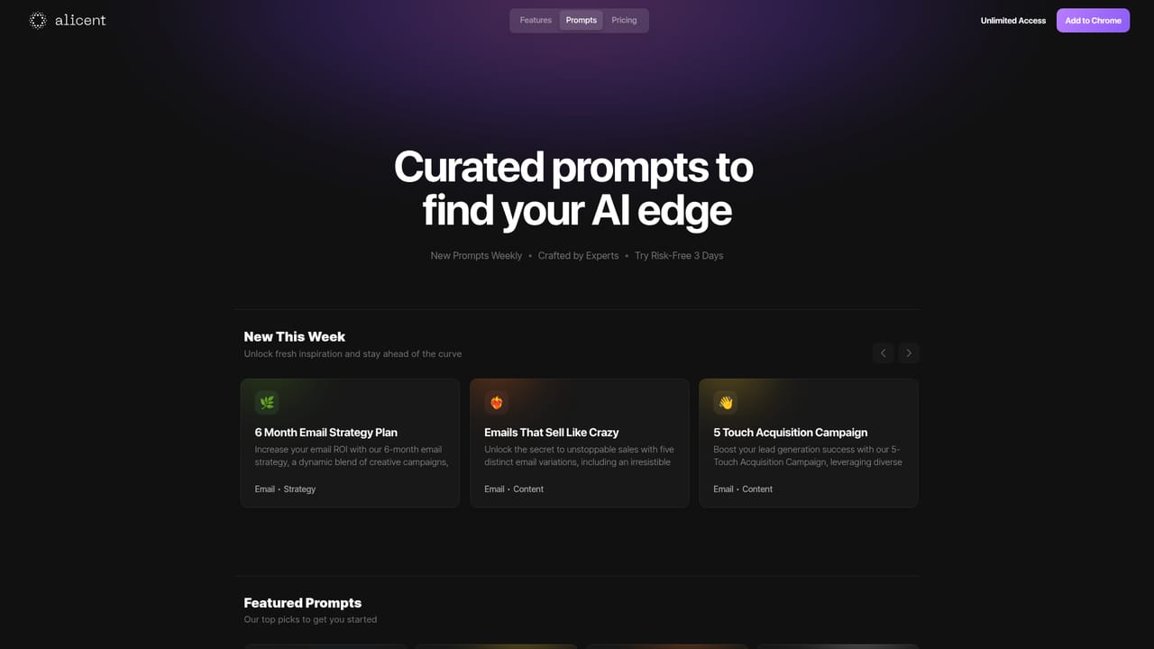 Alicent — Pick a prompt or write your own request