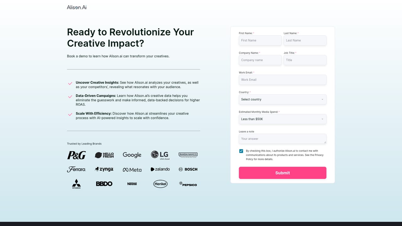 Alison — Request a platform demo