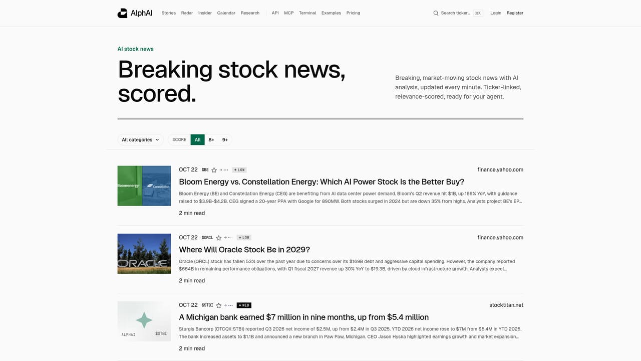 AlphAI — Skim the public feed