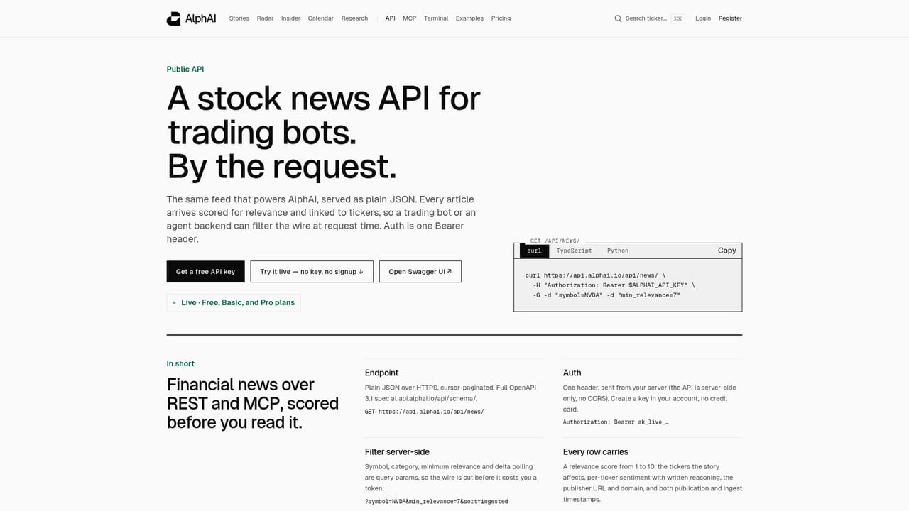 AlphAI — Read the API documentation