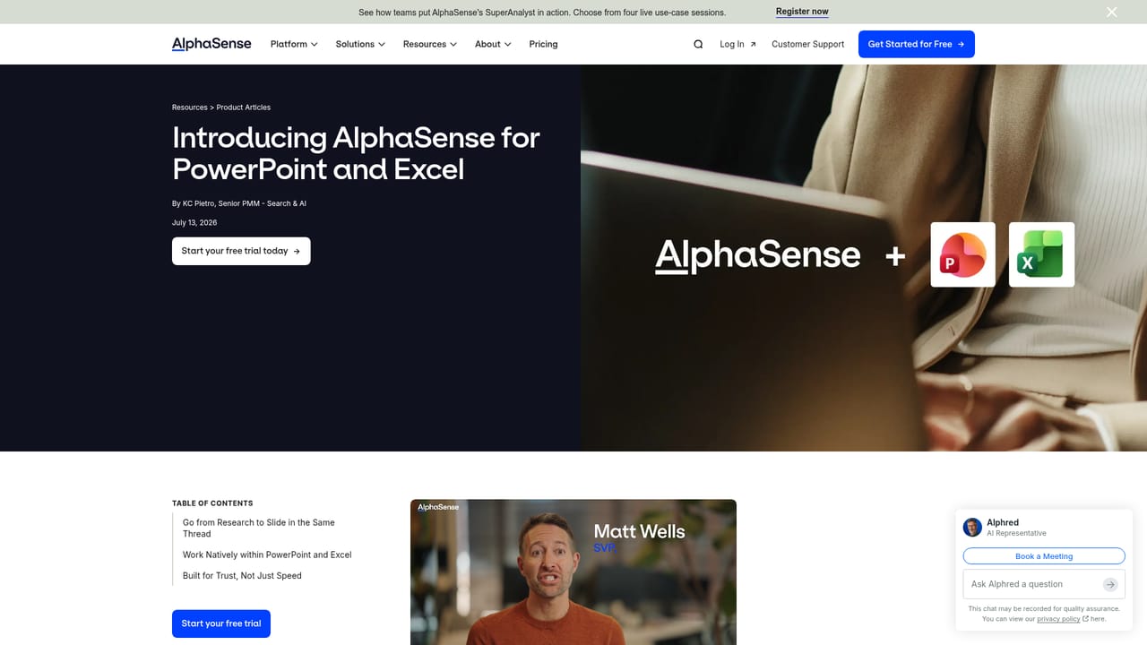 AlphaSense — Connect research to Excel and PowerPoint