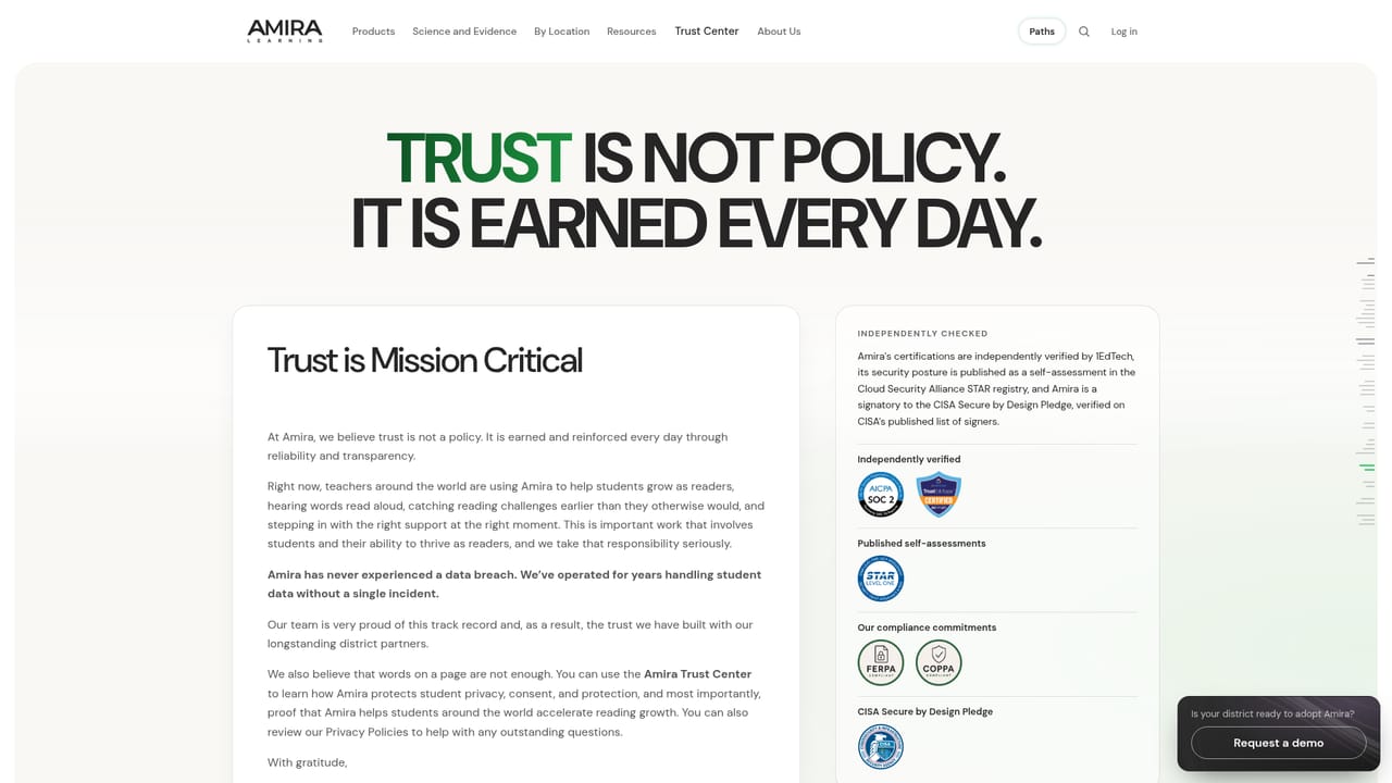 Amira — Read the privacy answers