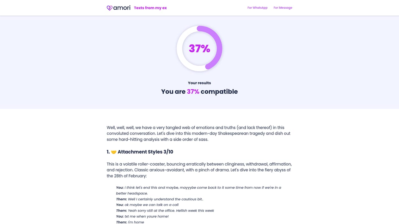 Amori — Check the sample report first