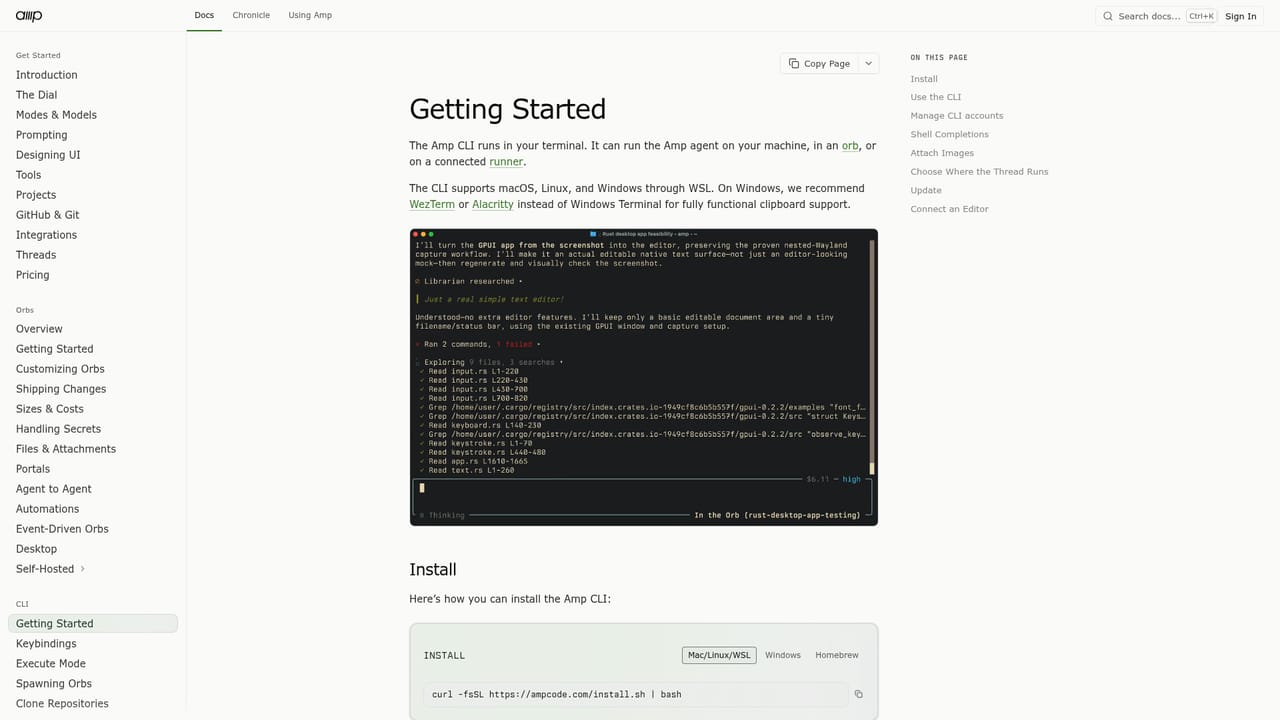 AMP — Install the CLI and runner