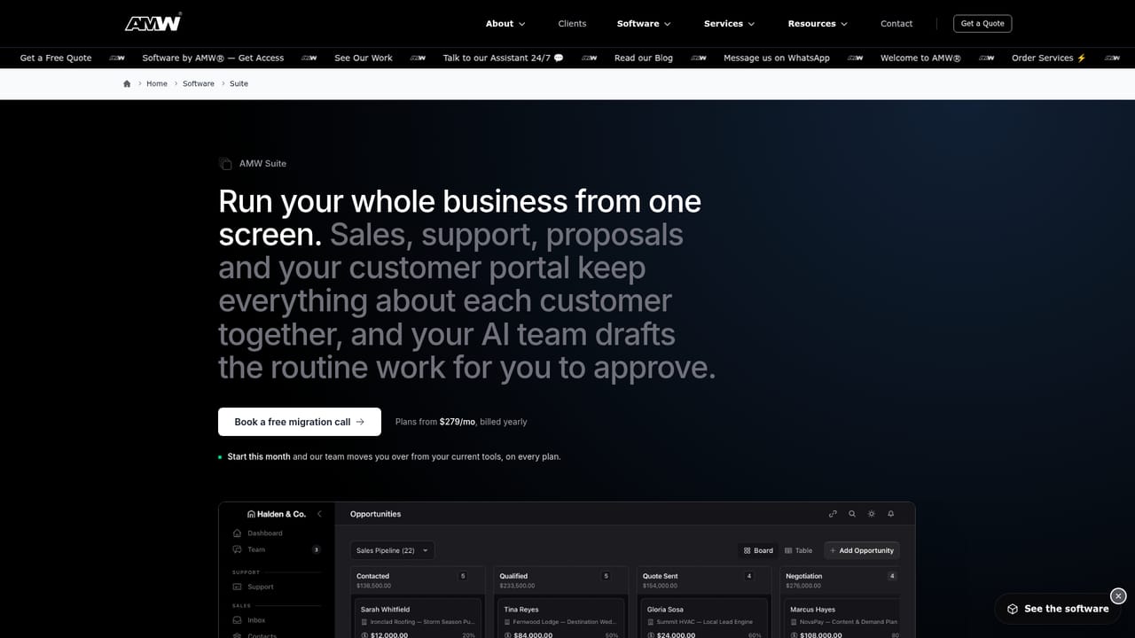 AMW Suite — Book a free migration call