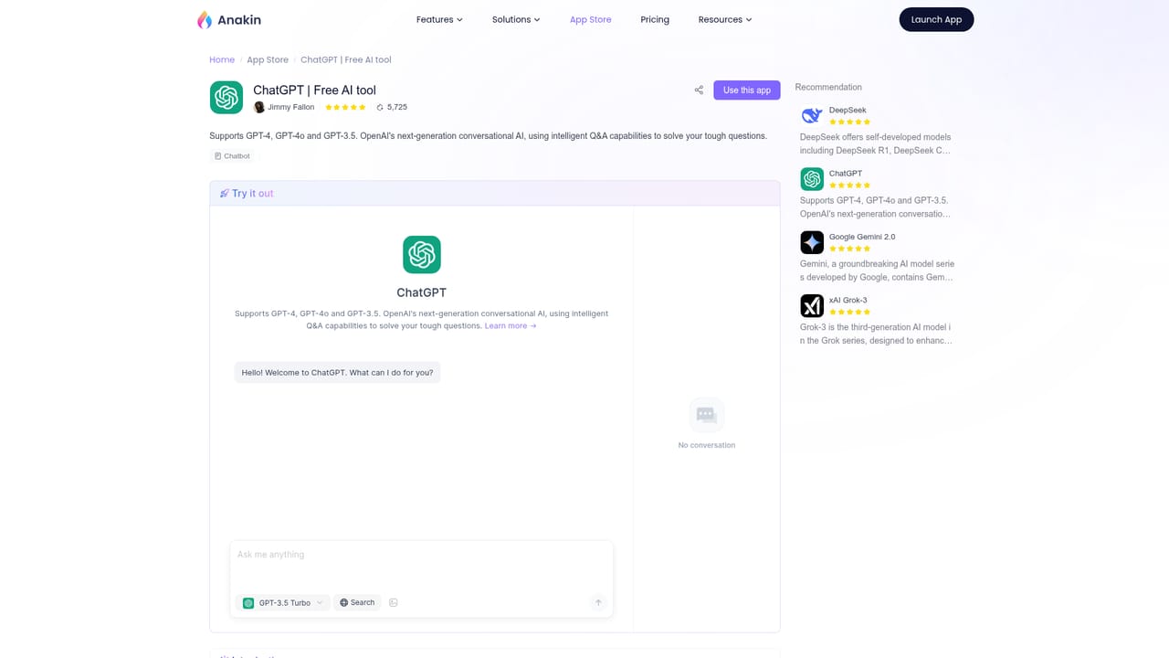 Anakin — Run your first chat or text generation
