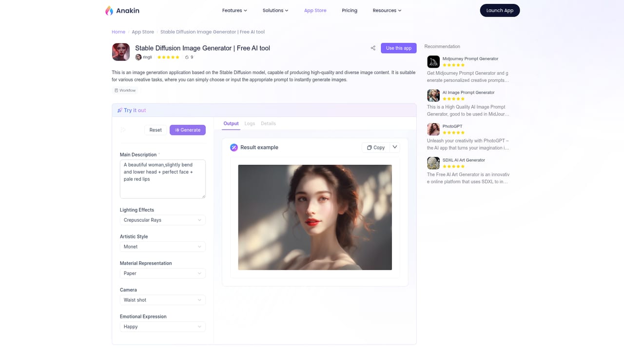 Anakin — Generate images or creative prompts