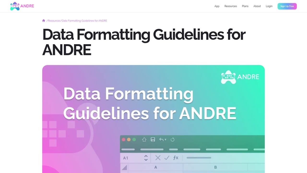 ANDRE — Check your file against the data guidelines