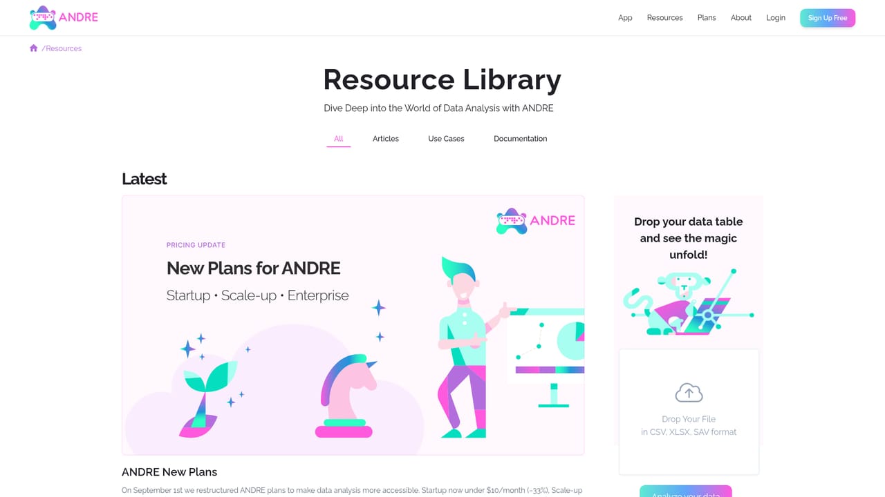 ANDRE — Learn the workflow for your data source