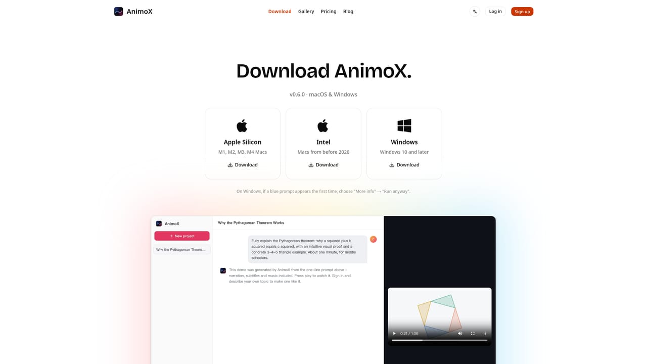 AnimoX — Install the desktop app