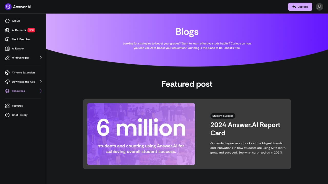 AnswerAI — Use the blog for admissions and exam planning