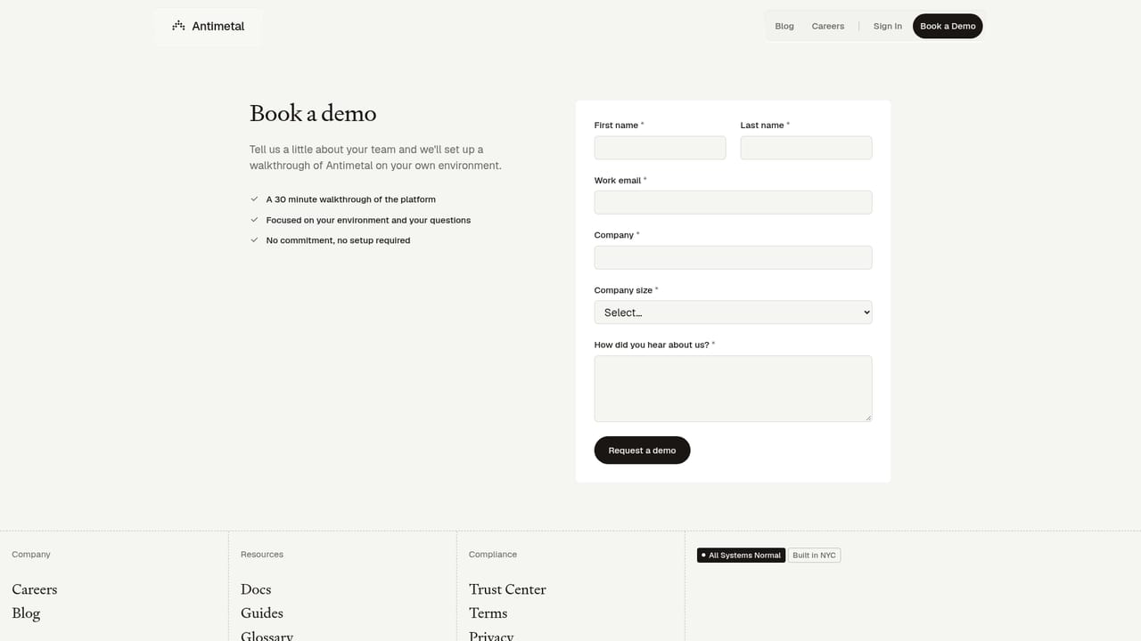 Antimetal — Book a demo