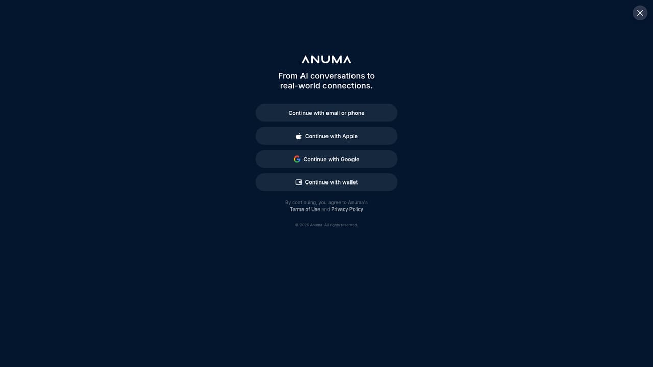 Anuma — Create your account