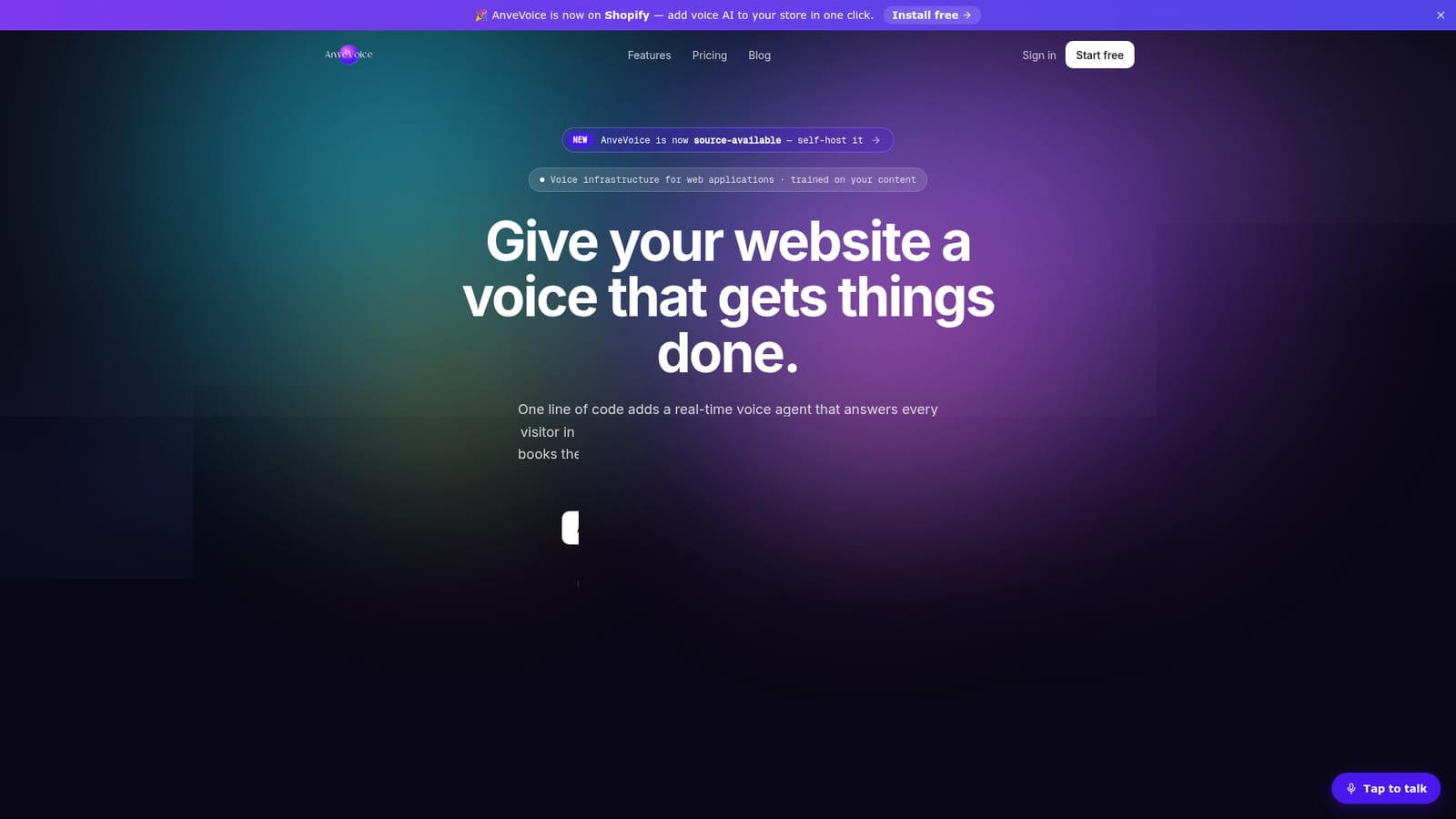 AnveVoice — Create a free account and copy the embed ID