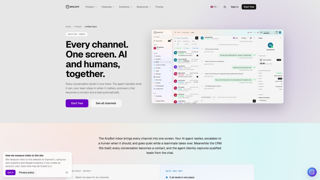AnyBot — Connect a channel