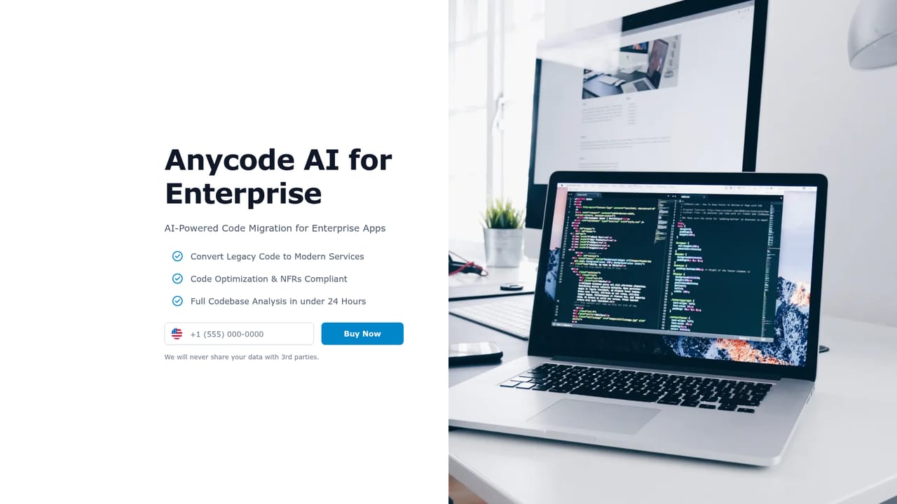 Anycode AI — Request an enterprise walkthrough