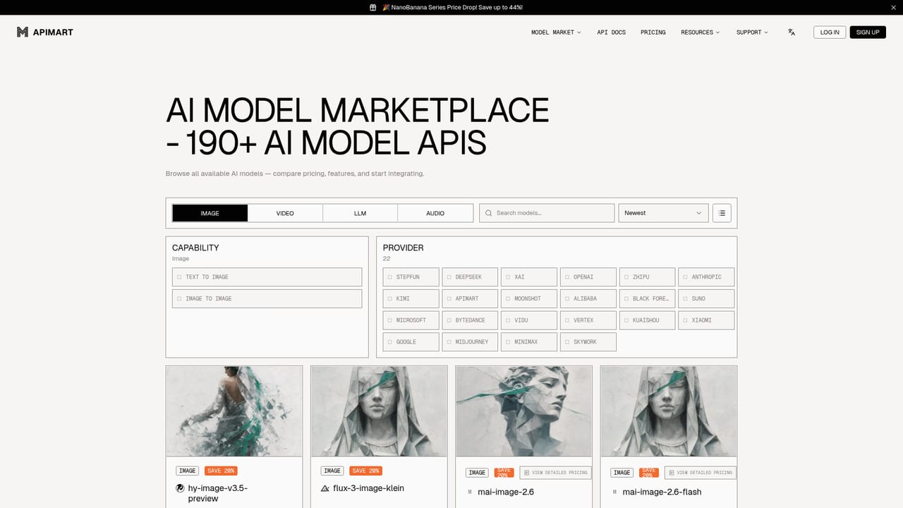 APIMart — Pick and price your models