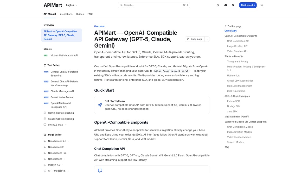 APIMart — Point your existing SDK at the gateway