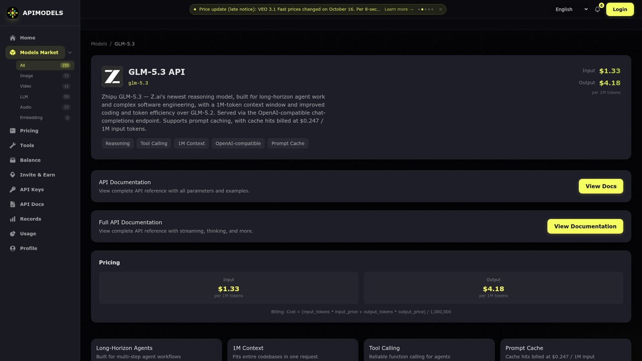 APIMODELS — Browse models and prices