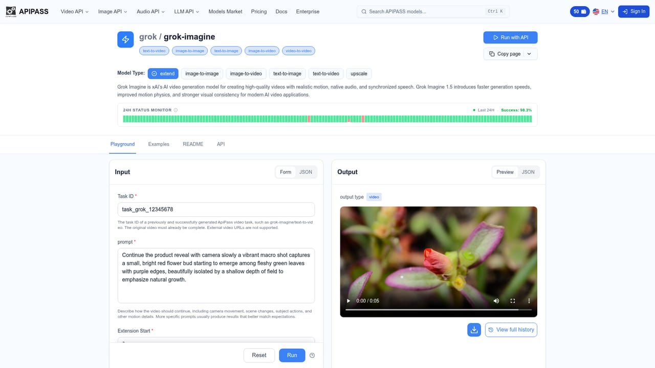 APIPASS — Try a model in the browser playground