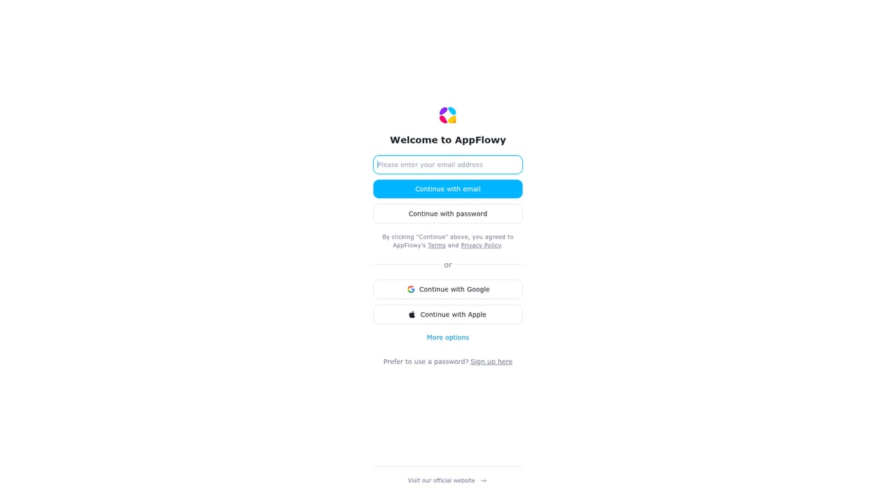 AppFlowy — Create a free workspace