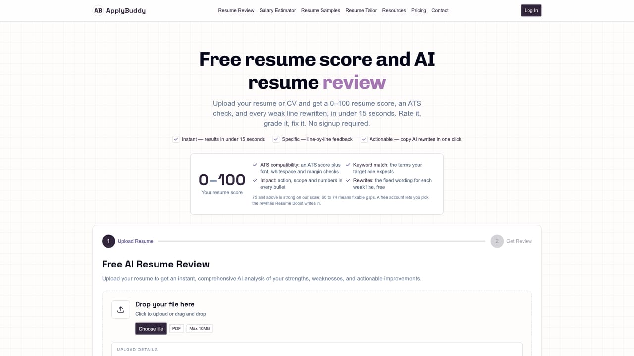 Apply Buddy AI — Get a free resume score