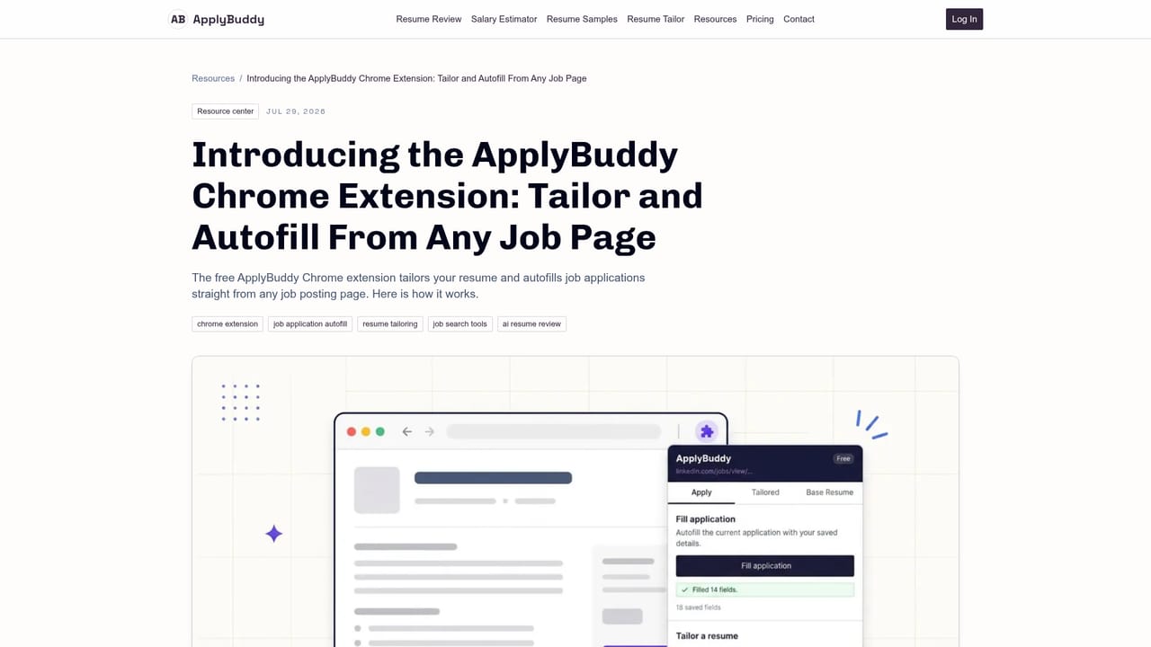 Apply Buddy AI — Install the Chrome extension