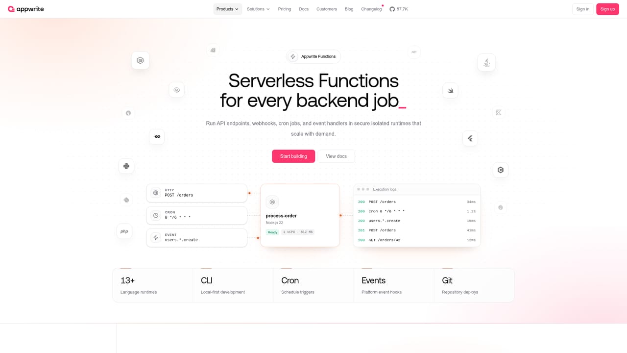 Appwrite — Add storage and functions
