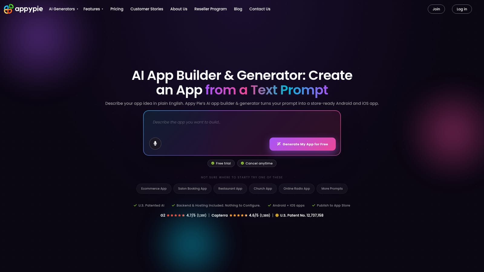 Appypie — Describe your app in plain English